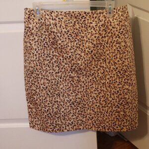 Valerie Bertinelli Animal Print Zip Back Knee Length Lined Pencil Skirt Size 10